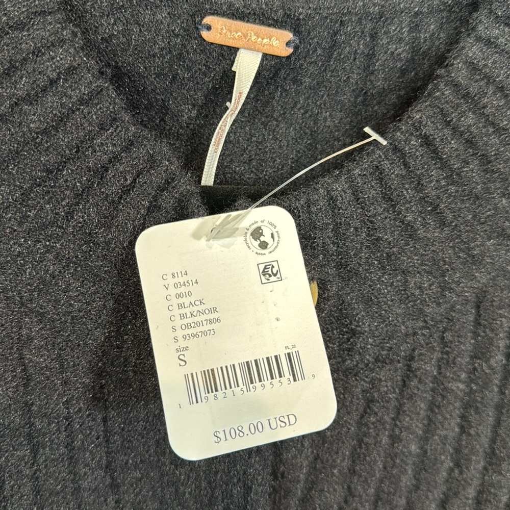 Free People Black Ribbed Cardigan 
Women's Free People Henley Pullover Sweater - Picture 3 of 5